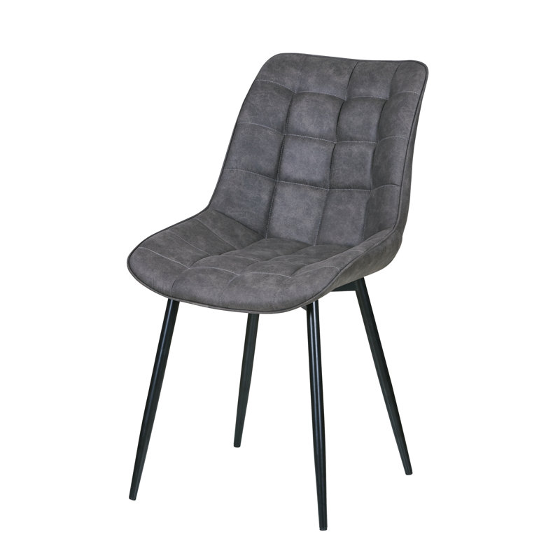 Carmi 46cm H Fabric Upholstered Metal Side Chair, Grey