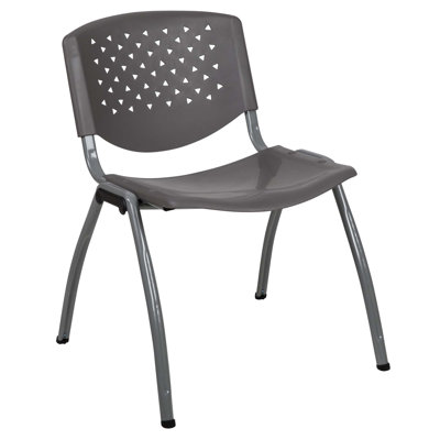 Oliverson Plastic Stacking Lobby Chairs with Perforated Backs