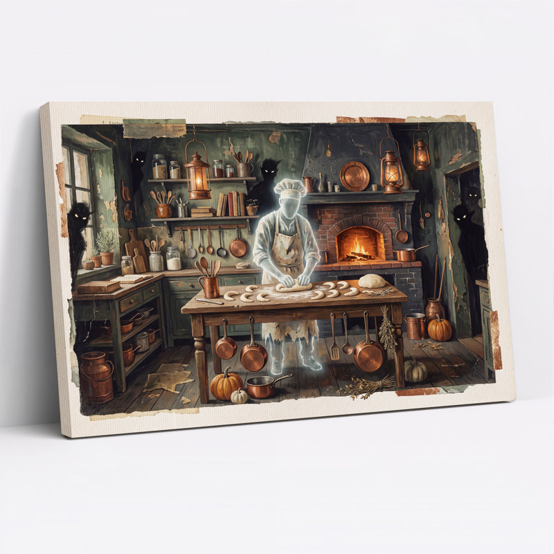 Art mural sur toile, "Ghost Baker", 24"H x 36"W