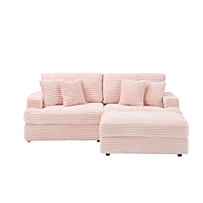 Canapé rembourré avec repose-pieds, Blanc