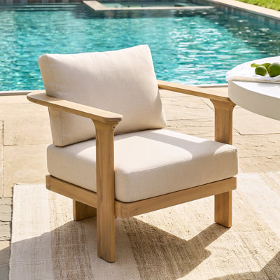 Chaise d'appoint d'extérieur en bois d'acacia Corbett