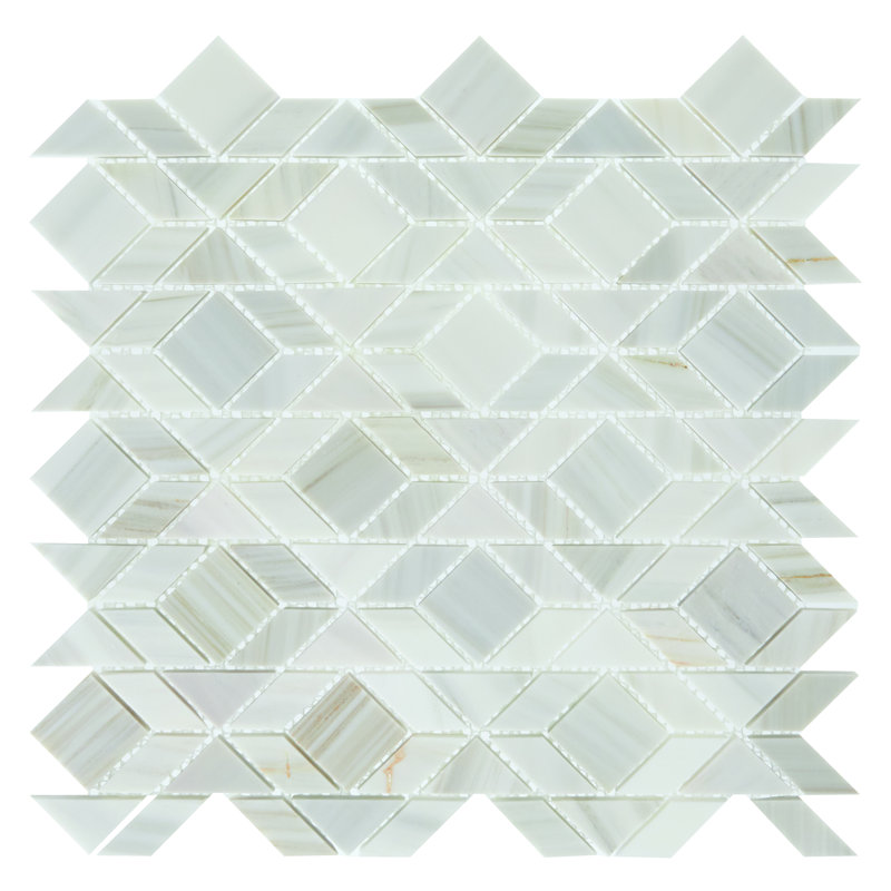 Carreau de mosaïque en pierre naturelle 13 po x 13 po Pietra Divina, Vert Dolomiti