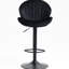 Lot de 2 chaises de bar ajustables avec dossier et repose-pieds, noires, hauteur comptoir, pour cuisine ou pub.