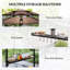 Pavillon de jardin grillagé 8 pi x 5 pi, pavillon de jardin extérieur à deux niveaux avec auvent latéral, 2 tablettes latérales et 6 crochets pour patio, terrasse, cour, gris foncé-125110268