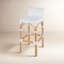 Tabouret de bar à dossier bas en rotin de 30 po de hauteur Estella, blanc lisse-836957-836956