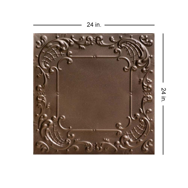 Tuile de plafond cloutée 2 pi x 2 pi Baby's Breath, Bronze