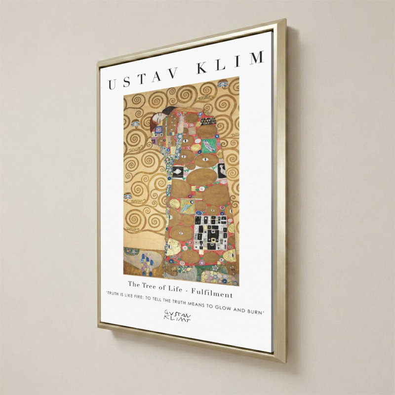 Exhibit - Life par Gustav Klimt - Impression sur toile, 44" H x 34" W, Champagne
