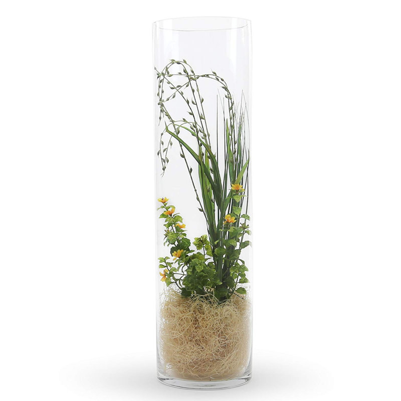 Handmade Glass Table Vase, 26" H x 6.5" W x 6.5" D