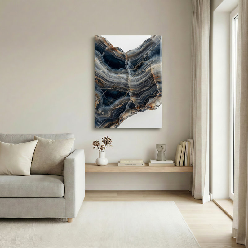 Ensemble de 1 tableau sur toile en agate géométrique, 30"H x 20"W, Wrapped Canvas