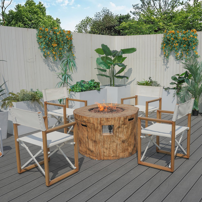 Goswami Outdoor Seating Group With Firepit, 4