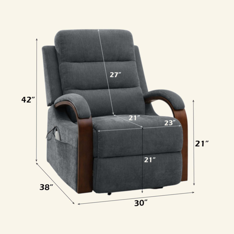 Fauteuil inclinable électrique en chenille avec fonction de levage, chauffage et massage
