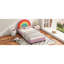Lit plateforme tapissier simple Rainbow Design pour lit princesse pour garçons et filles, adolescents, coloré et rose