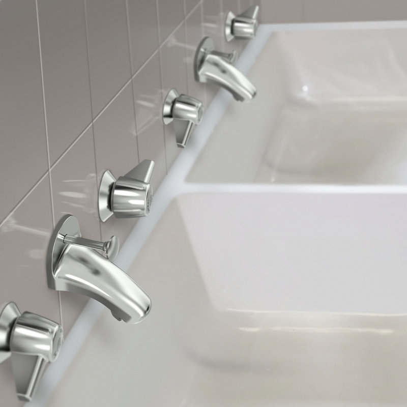 Wall Mounted Optional 2-handle Bathroom Faucet, Without Pop Up Drain