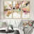 Toile avec cadre flottant or