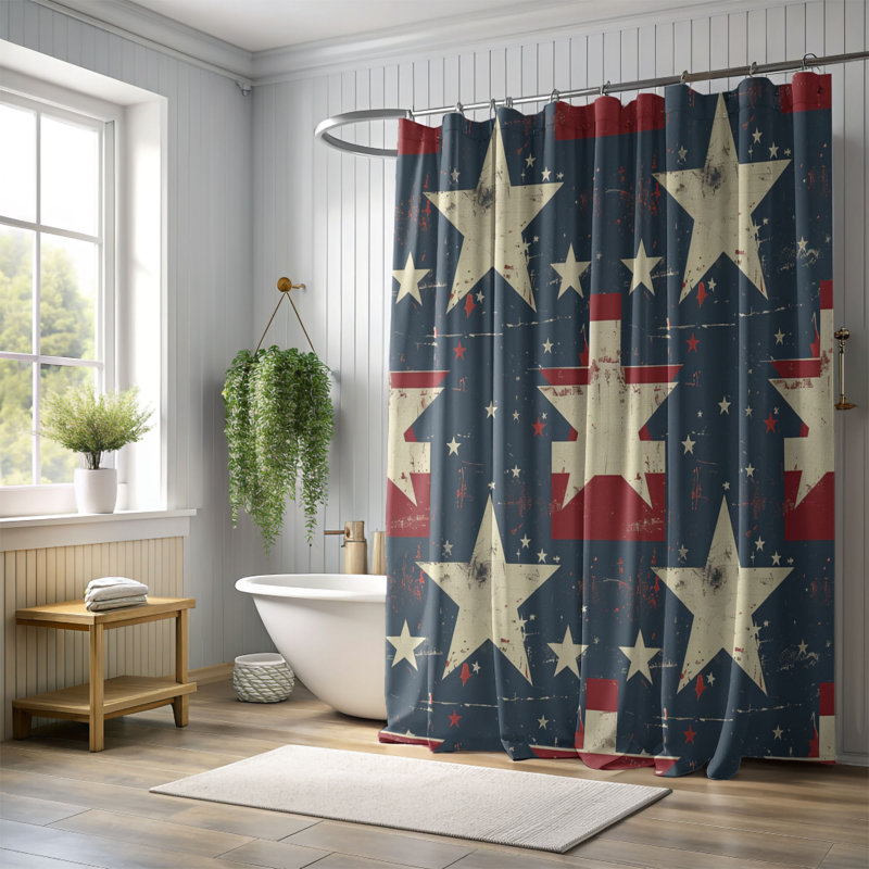 États-Unis - rideau de douche Premium, H 74 po x l 71 po