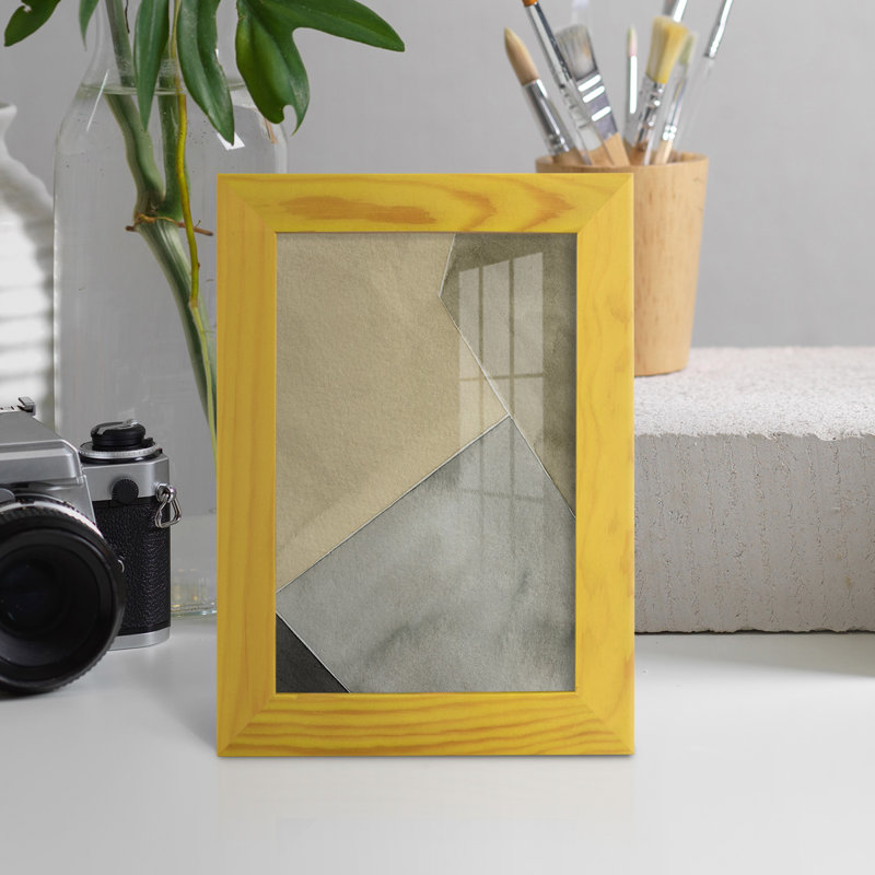 Tectonic Shift III - Impression encadrée avec verre - océan, H 7 po x l 5 po x P 1 po, Cadre jaune