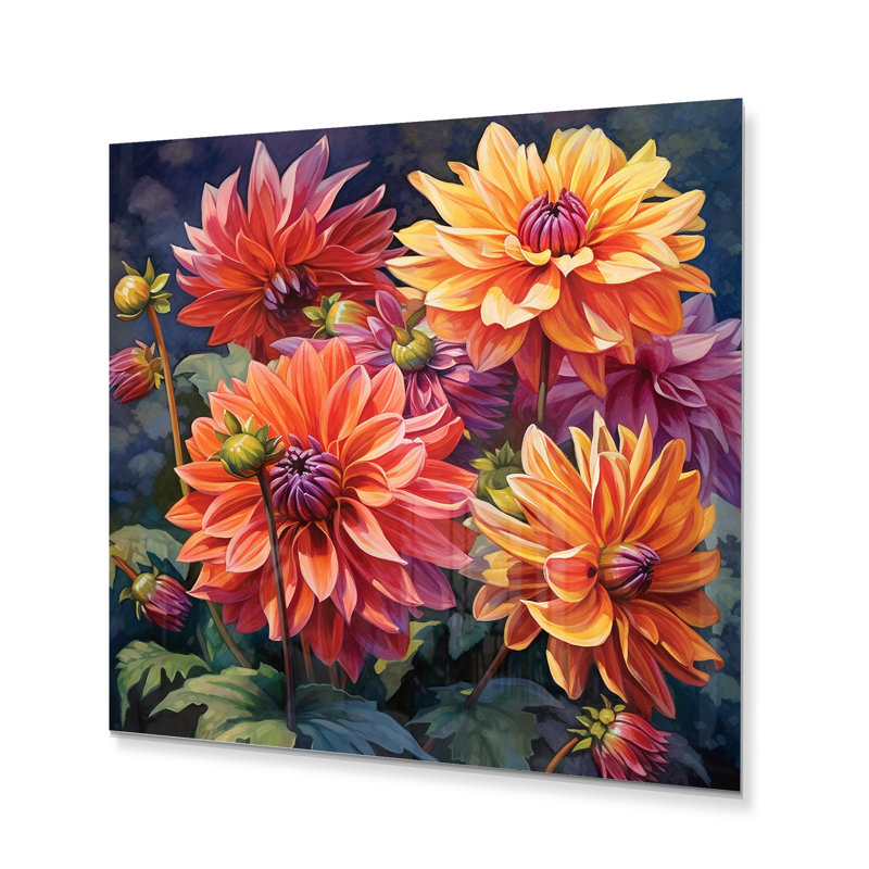 «Garden Dahlia Palette II», reproduction non encadrée sur métal, H 36 po x l 36 po x P 1 po