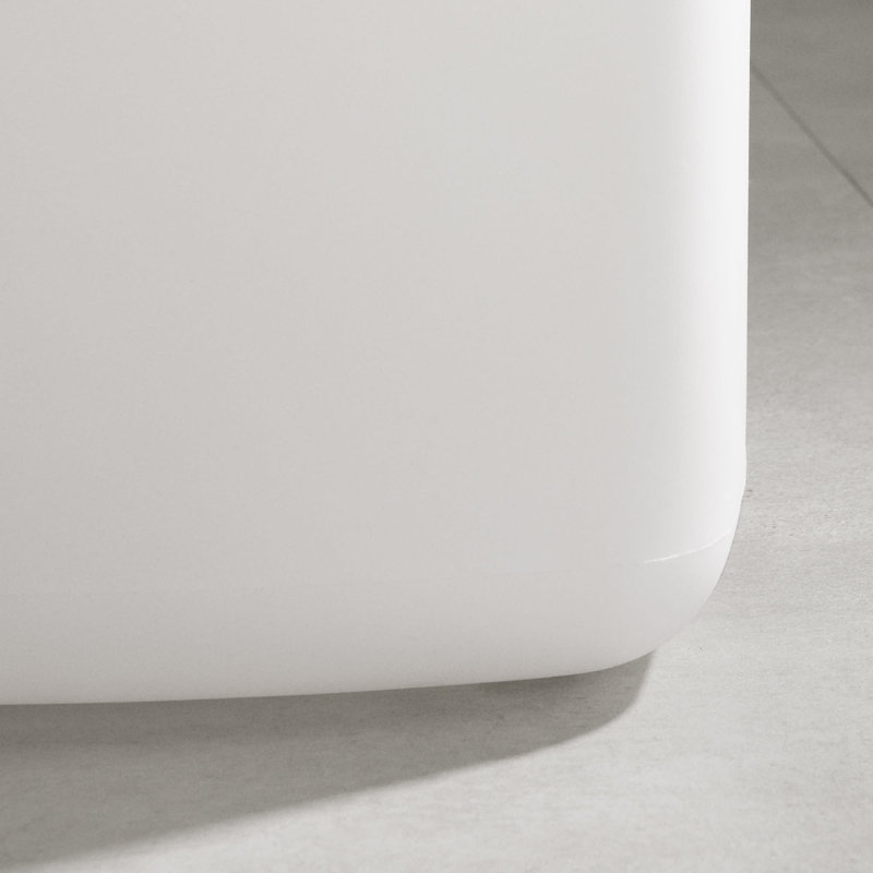 Table d'appoint d'extérieur en plastique Dalya, Blanc