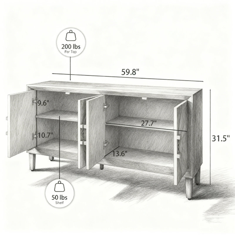 Armoire de rangement 60 'avec tablettes réglables, Noir