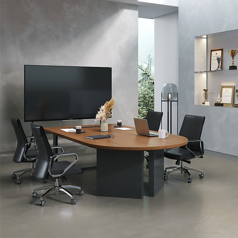 Table de conférence moderne et minimaliste en bois massif de 86,61 pouces, 29.53" H x86.61" W x 39.37" D