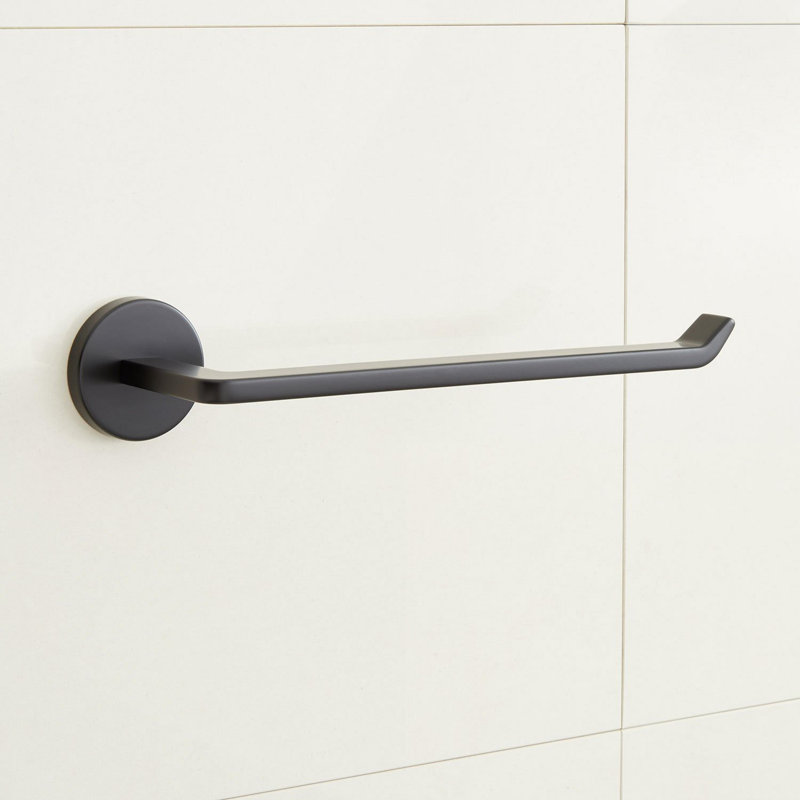 Drea Matte Black 11" Wall Mounted Towel Ring