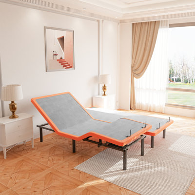Split King Adjustable Bed with Massage, Head and Foot Incline, Wireless Remote, App Control, Zero Gravity