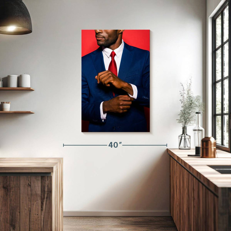 Shuttleworth Man In Blue Suit, 39" H x 26" W