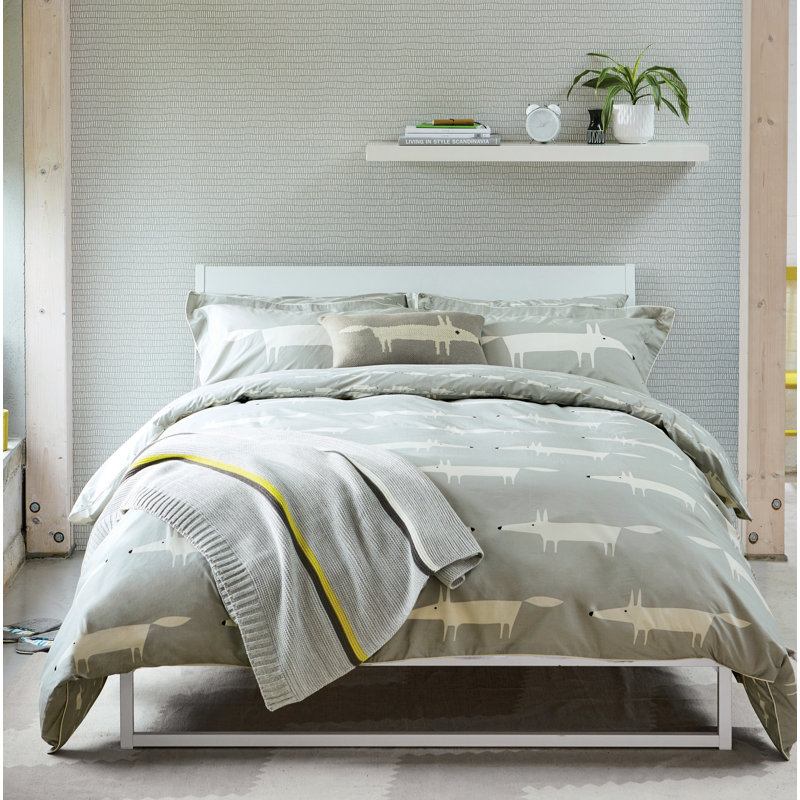 Mr Fox Wildlife Duvet Cover, Silver, Double Duvet Cover