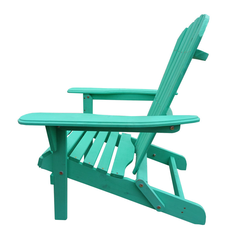 Chaise Adirondack pliante en bois massif Philbrick, Vert