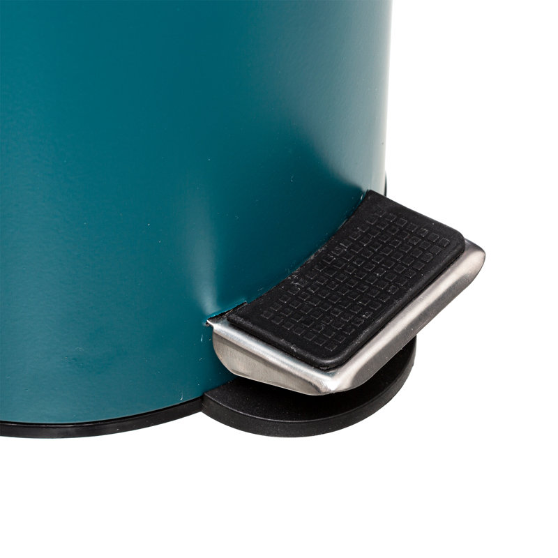 Dreson Metal Step On Kitchen Trash Can, Teal, 3 L