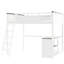 Grand lit mezzanine blanc avec bureau, tablettes de rangement et une boîte - robuste, instructions d'assemblage claires, expérience de vie confortable