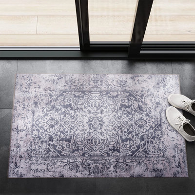 Vintage Look Cotton and Chenille Flatweave Area Rug