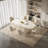 86.61" Large Oval Kichen Table, Cream White Dining Table For 8, for Kitchen,Dining Room-1858453274-1858453273