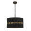 Luminaire suspendu tambour en rotin tissé noir Kira, lustre moderne biologique