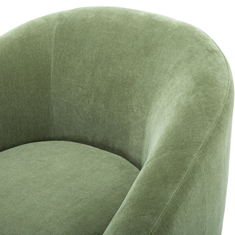 Fauteuil demi-tonneau Stargazer, Velours performance vert forêt