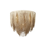 Large Leather Fringe Flushmount Chandelier