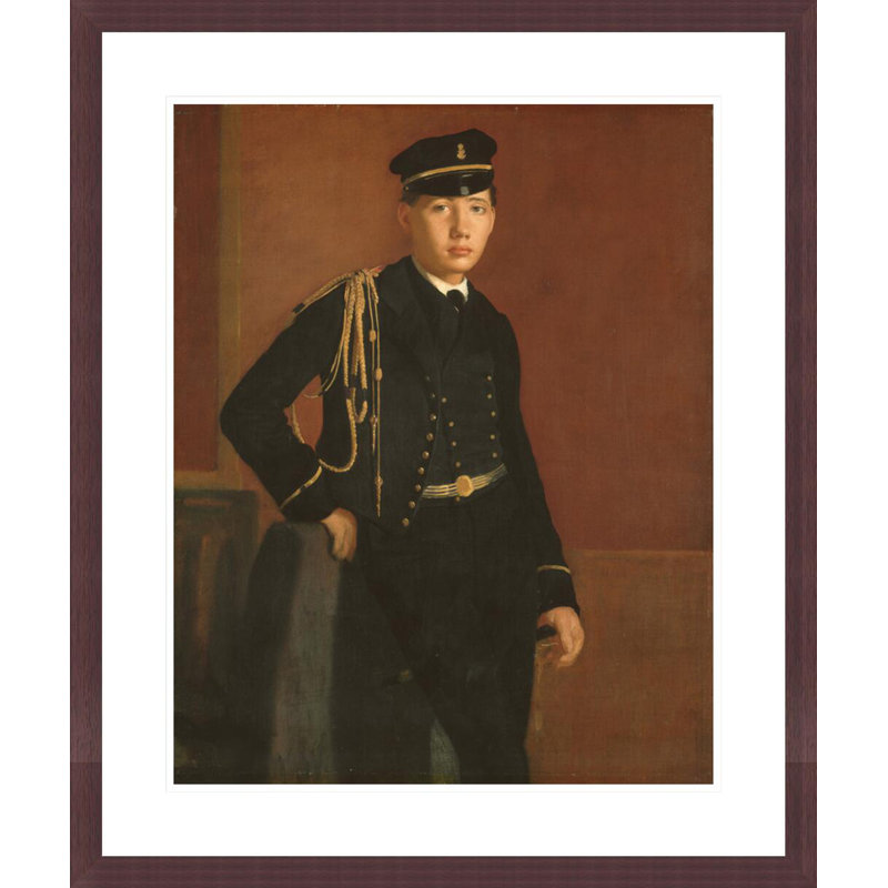 «Achille De Gas in the uniform of a cadet» par Edgar Degas, impression giclée encadrée, H 27,93 po x l 23,5 po