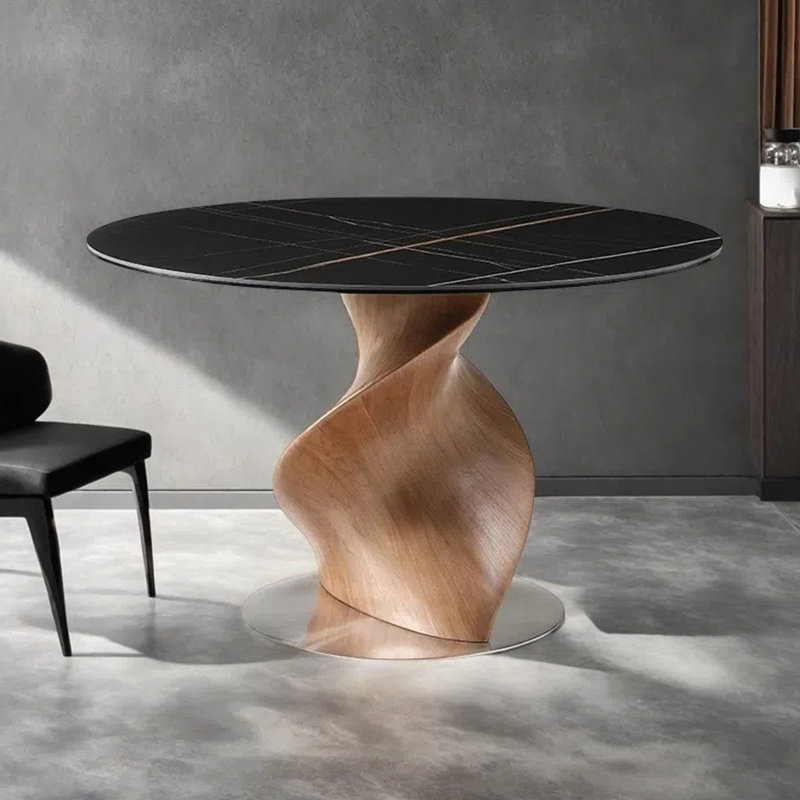 Round and simple dining table, 29.53"H x 53.15"L x 53.15"W
