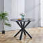 Table de salle à manger de 42,1 po de style Mid-Century noir pour 4 à 6 personnes avec plateau rond en bois aggloméré (table basse incluse, sans chaises)-1323578371-1323578368