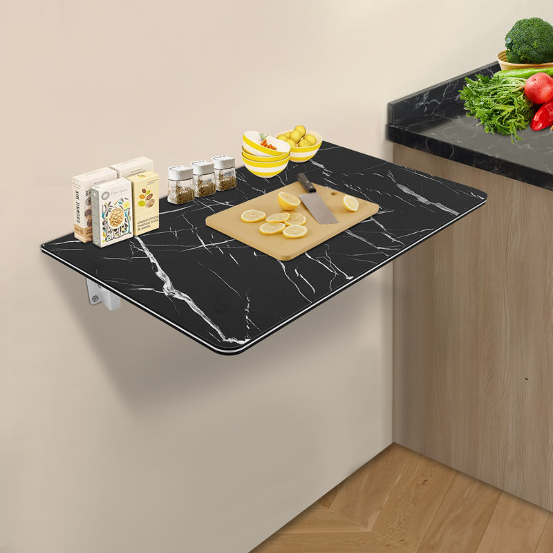 Table pliante murale, H 0,63 po x l 35,43 po x P 19,69 po, Noir