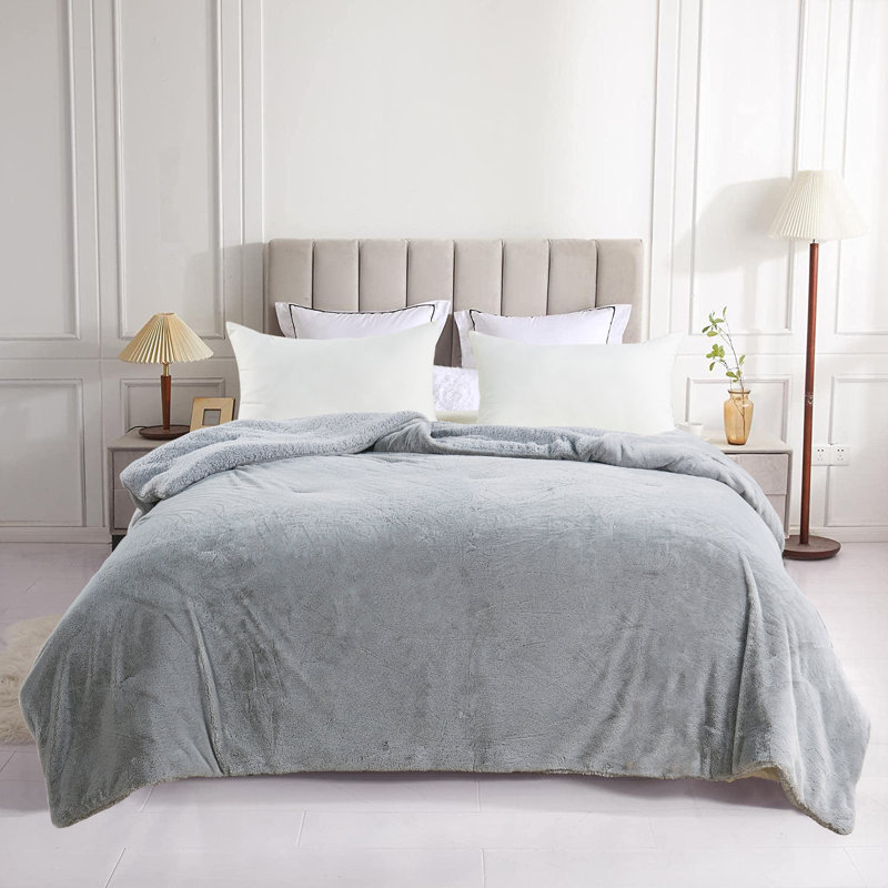 Knitted Blanket, Silver Grey