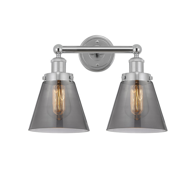 Éclairage pour meuble-lavabo à 2 lumières à intensité variable Cornville, gris, Chrome poli