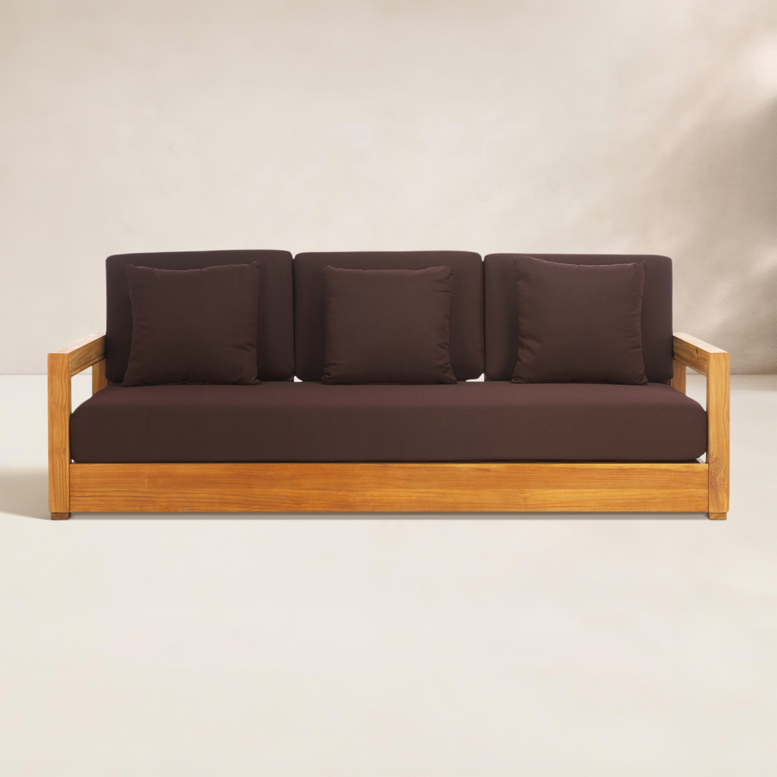 Melrose 76.55'' Teak Outdoor Sofa, Dark Brown Melrose