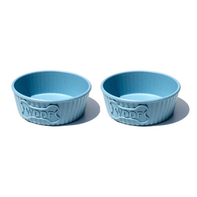 Woof Wheat Straw Ribbed Pet Bowl