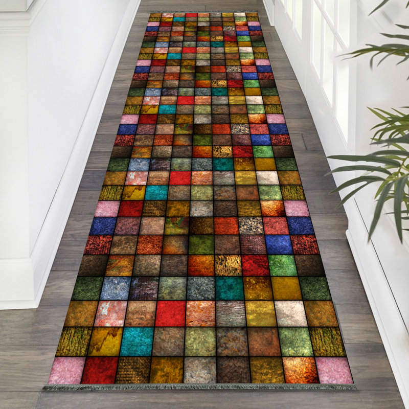 Kaylah Geometric Area Rug, Runner 80 x 200cm