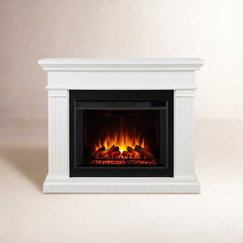 Centennial Grand Real Flame 55.5 " W Electric with BTU 5100, White