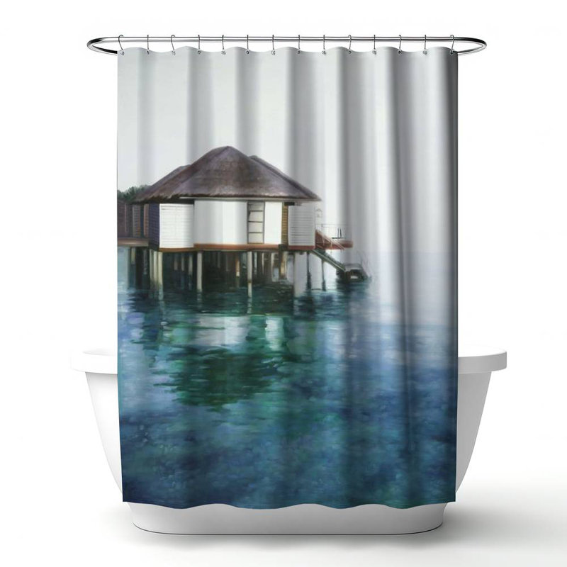 Shower Curtain CO142 – Polyester Shower Curtain, Dye Sublimation Print, 71" W × 74" L