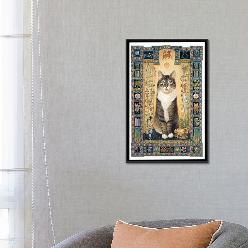 « taurus gemma », impression sur toile, H 26 po x l 18 po x P 1,5 po, Pas de tapis, Toile avec cadre noir