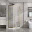 Cabine de douche d'angle sans cadre avec porte de douche pivotante en verre trempé transparent