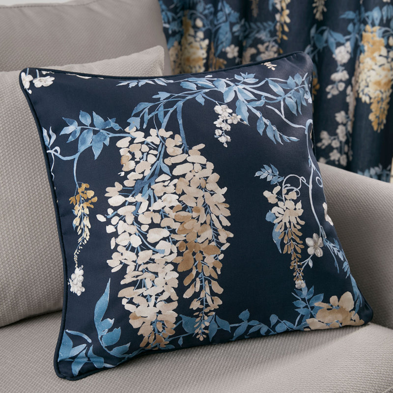Stevie Floral Square Cushion, Navy